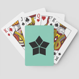 Five split rhombuses playing cards