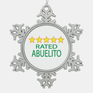 Five Star Abuelito Snowflake Pewter Christmas Ornament