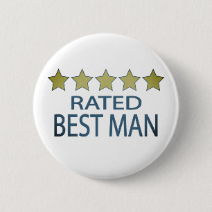 Five Star Best Man 6 Cm Round Badge