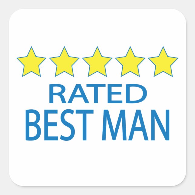 Five Star Best Man Square Sticker (Front)