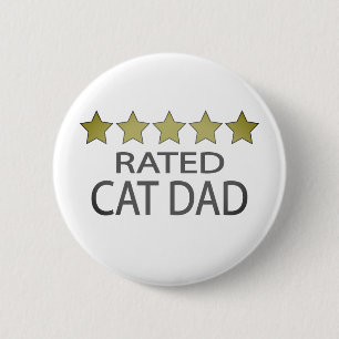 Five Star Cat Dad 6 Cm Round Badge