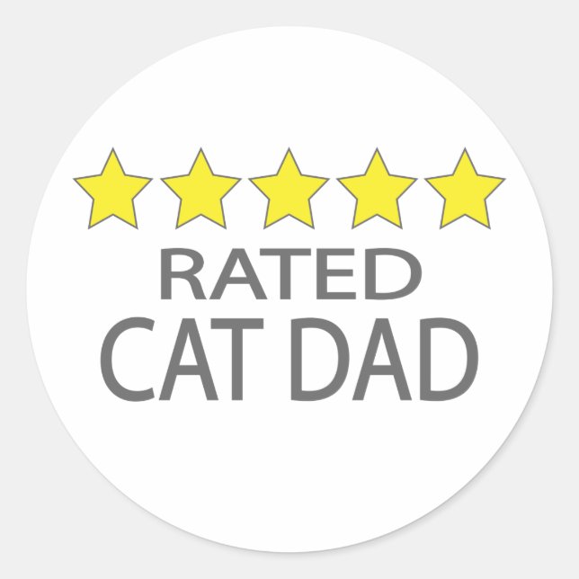 Five Star Cat Dad Classic Round Sticker (Front)