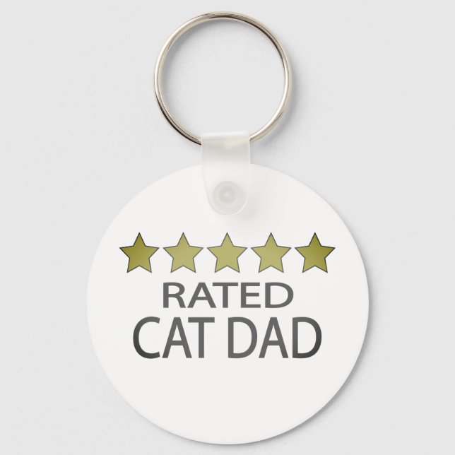 Five Star Cat Dad Key Ring (Front)