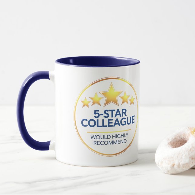 Five Star Colleague, Workmate Gift, Review Mug (With Donut)