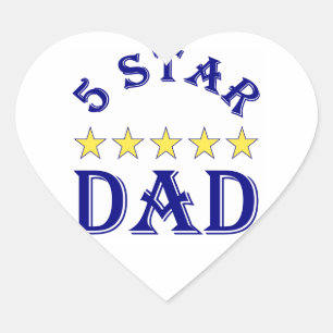 Five Star Dad Heart Sticker