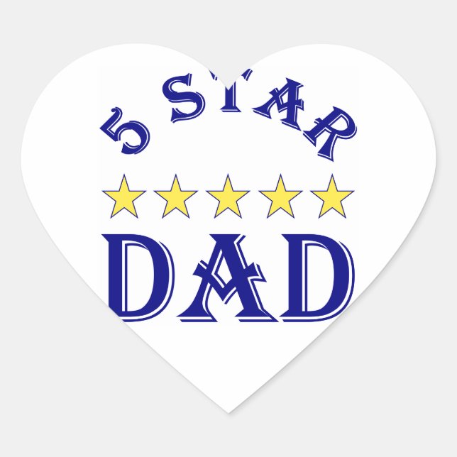 Five Star Dad Heart Sticker (Front)