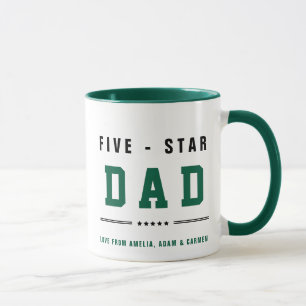 FIVE STAR DAD With Customised Names Mug