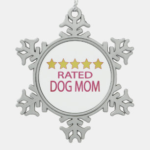 Five Star Dog Mum Snowflake Pewter Christmas Ornam Ornament