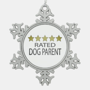 Five Star Dog Parent Snowflake Pewter Christmas Or Ornament