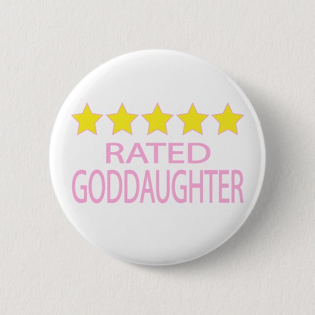 Five Star Goddaughter 6 Cm Round Badge (Front)