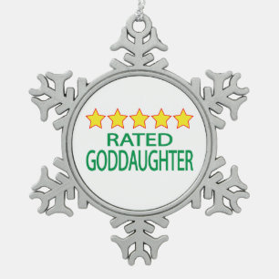 Five Star Goddaughter Snowflake Pewter Christmas Ornament