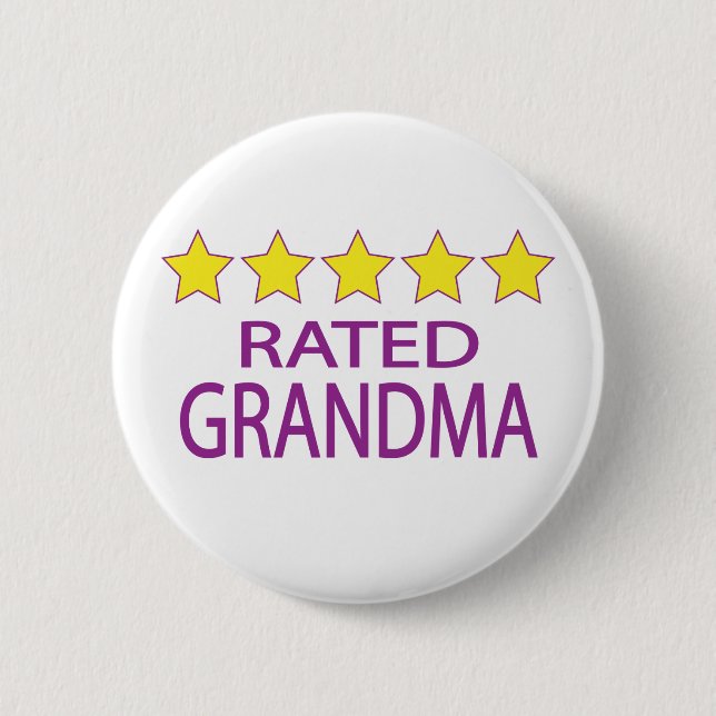 Five Star Grandma 6 Cm Round Badge (Front)