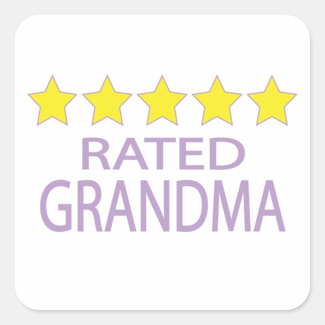 Five Star Grandma Square Sticker (Front)