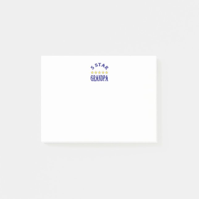 Five Star Grandpa Post-it Notes (Front)