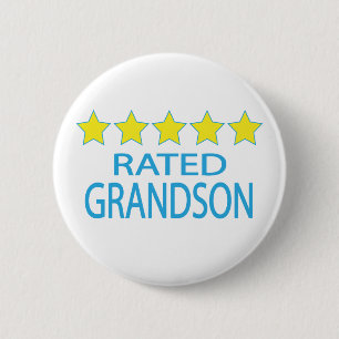 Five Star Grandson 6 Cm Round Badge