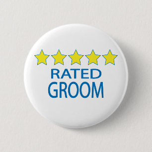 Five Star Groom 6 Cm Round Badge
