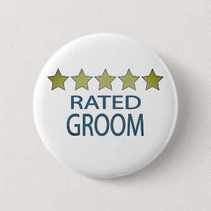 Five Star Groom 6 Cm Round Badge