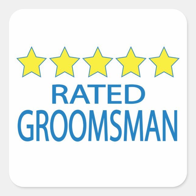 Five Star Groomsman Square Sticker (Front)
