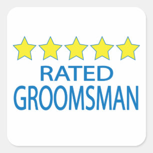 Five Star Groomsman Square Sticker