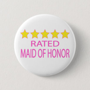 Five Star Maid of Honor 6 Cm Round Badge