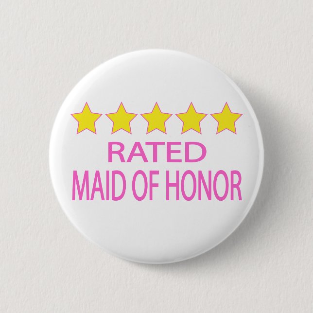 Five Star Maid of Honor 6 Cm Round Badge (Front)