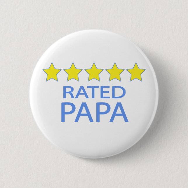 Five Star Papa 6 Cm Round Badge (Front)