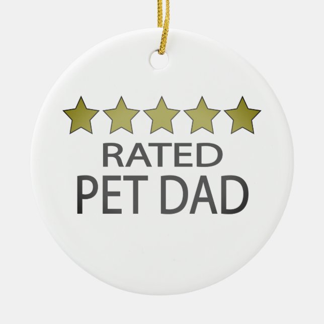 Five Star Pet Dad Ceramic Ornament (Front)