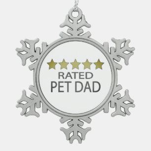 Five Star Pet Dad Snowflake Pewter Christmas Ornam Ornament