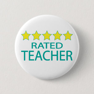 Five Star Teacher 6 Cm Round Badge