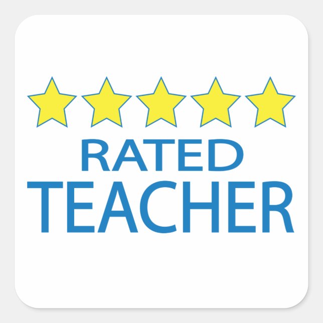 Five Star Teacher Square Sticker (Front)