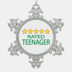 Five Star Teenager Snowflake Pewter Christmas Ornament