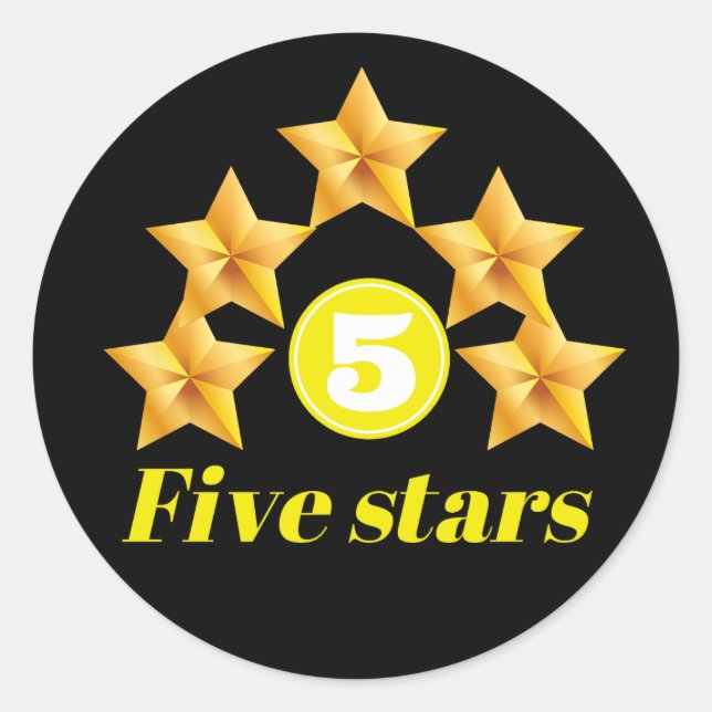 five stars Amazing Classic Round Sticker (Front)