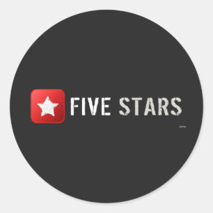Five Stars Classic Round Sticker