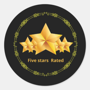 five stars rated Bracelet style Classic Round Sticker