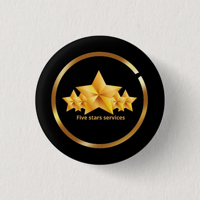 Five stars services  3 cm round badge (Front)