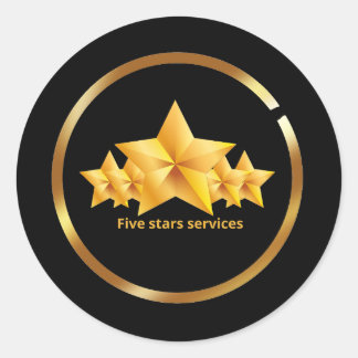 Five stars services classic round sticker