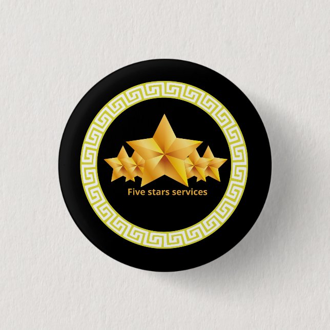 Five stars services cool 3 cm round badge (Front)
