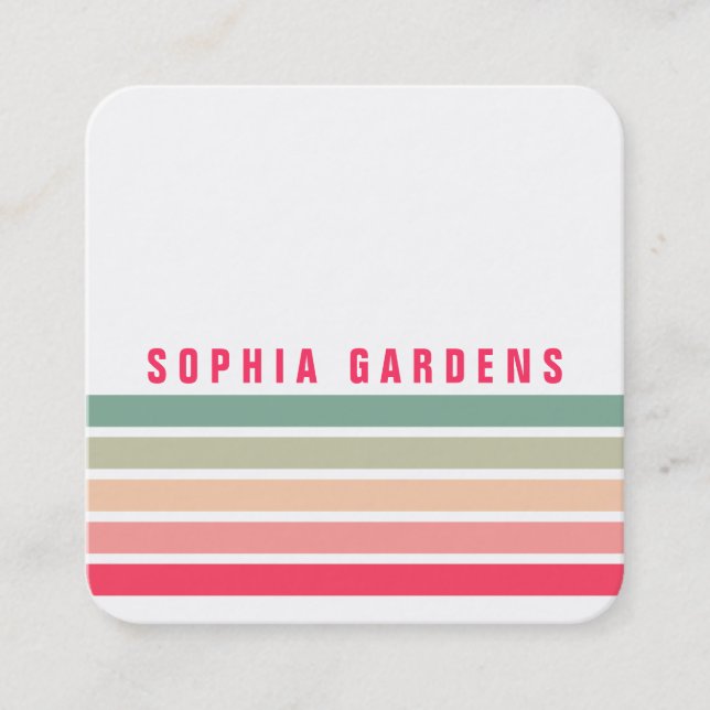 Five Stripes - Colours 01 Square Business Card (Front)
