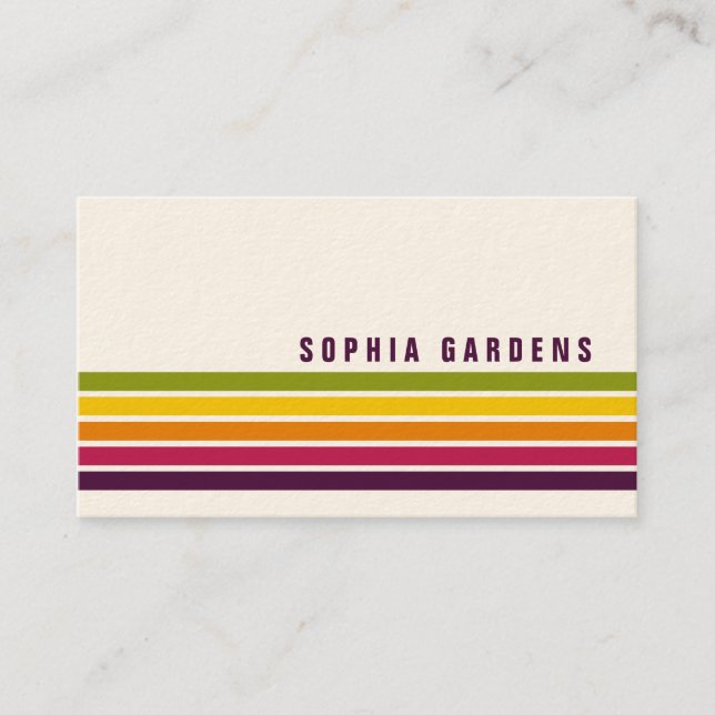 Five Stripes - Colours 03 (Cream Card) Business Card (Front)