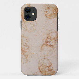 Five Studies of Grotesque Faces (red chalk on pape iPhone 11 Case
