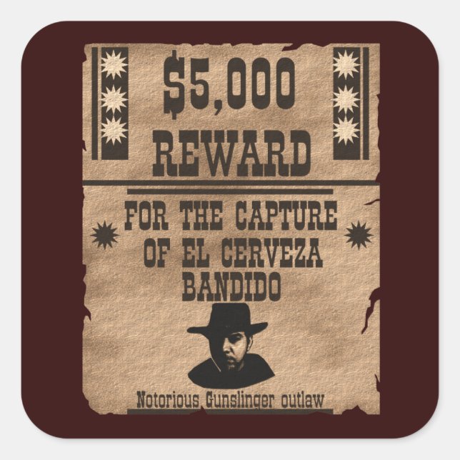 Five Thousand Dollar Reward  Square Sticker (Front)