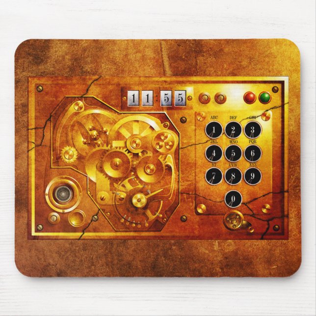 Five to of 12 Steampunk clock Grunge Mouse Mat (Front)