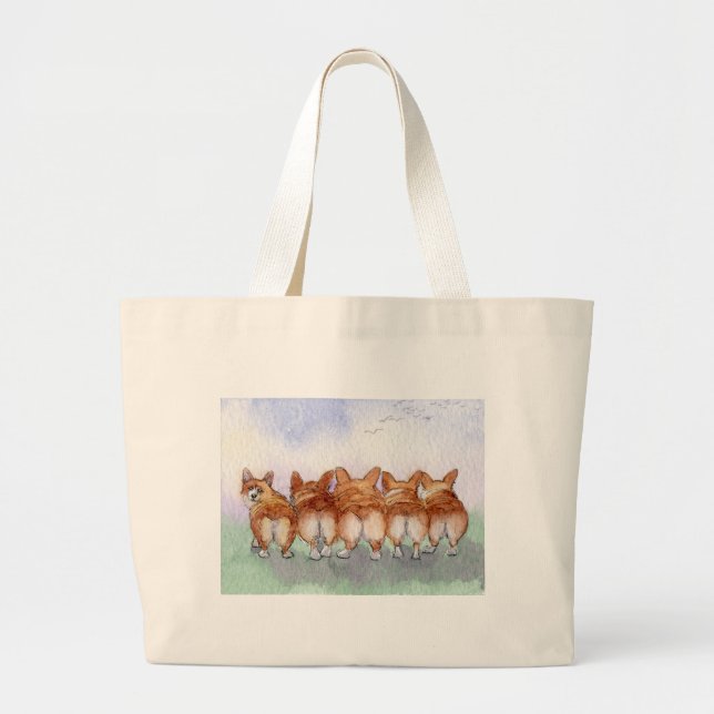 Five walk away together... large tote bag (Front)