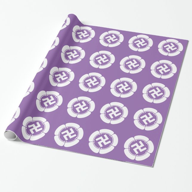 Five watermelons and five-pronged manji wrapping paper (Unrolled)