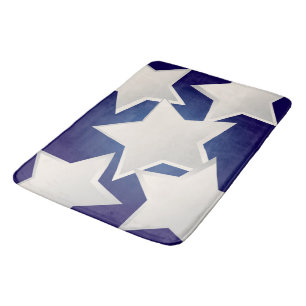 Five white stars bath mat