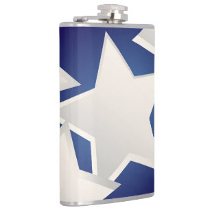 Five white stars hip flask