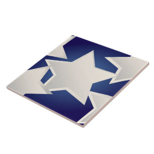 Five white stars tile