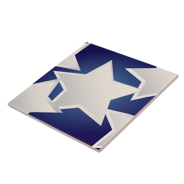 Five white stars tile (Side)