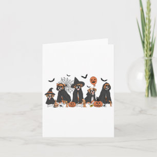 Five Witch Boxer Dog Halloween Boxer Dog Spooky Se Card