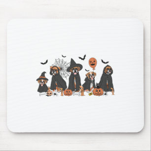 Five Witch Boxer Dog Halloween Boxer Dog Spooky Se Mouse Mat